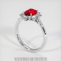 1.30 Ct. Ruby Ring, 10K White Gold 2