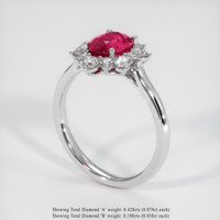 1.32 Ct. Purplish Red Ruby Ring, 10K White Gold 2