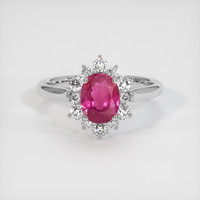 1.68 Ct. Purplish Red Ruby Ring, 10K White Gold 1