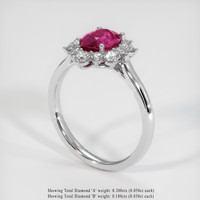 1.68 Ct. Purplish Red Ruby Ring, 10K White Gold 2