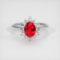 1.41 Ct. Ruby Ring, 14K White Gold 1