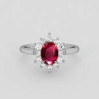 1.07 Ct. Ruby Ring, 14K White Gold 1