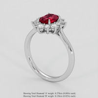 1.07 Ct. Ruby Ring, 14K White Gold 2