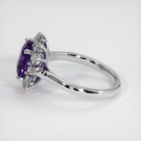 3.04 Ct. Bluish Purple Sapphire Ring, 14K White Gold 4