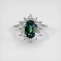 3.01 Ct. Bi Color Sapphire Ring, 14K White Gold 1