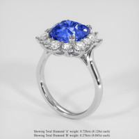 4.69 Ct. Blue Sapphire Ring, 18K White Gold 2