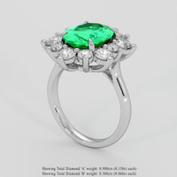 2.14 Ct. Emerald Ring, 18K White Gold 2