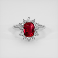2.01 Ct. Ruby Ring, 18K White Gold 1