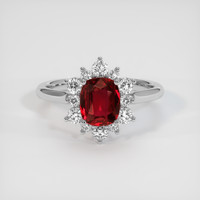 1.22 Ct. Ruby Ring, 18K White Gold 1