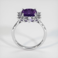 3.04 Ct. Bluish Purple Sapphire Ring, 18K White Gold 3