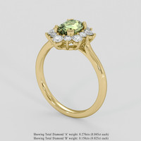 1.06 Ct. Yellowish Green Sapphire Ring, 10K Yellow Gold 2