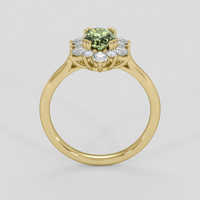 1.06 Ct. Yellowish Green Sapphire Ring, 10K Yellow Gold 3