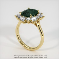 3.55 Ct. Green Sapphire Ring, 10K Yellow Gold 2