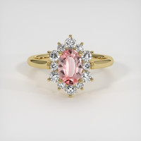 1.17 Ct. Pink Sapphire Ring, 14K Yellow Gold 1