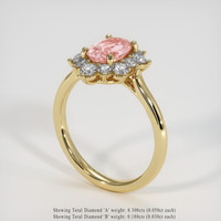 1.17 Ct. Pink Sapphire Ring, 14K Yellow Gold 2
