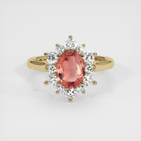 1.52 Ct. Padparadscha Sapphire Ring, 14K Yellow Gold 1