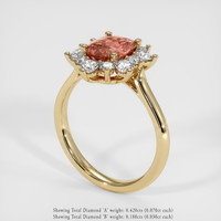 1.52 Ct. Padparadscha Sapphire Ring, 14K Yellow Gold 2