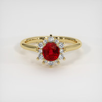 0.99 Ct. Ruby Ring, 14K Yellow Gold 1