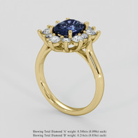 1.79 Ct. Blue Sapphire Ring, 14K Yellow Gold 2