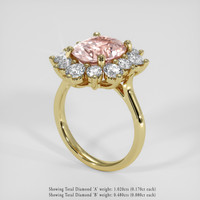 4.13 Ct. Padparadscha Sapphire Ring, 14K Yellow Gold 2