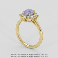 1.68 Ct. White Sapphire Ring, 14K Yellow Gold 2