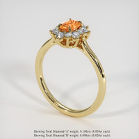 0.45 Ct. Padparadscha Sapphire Ring, 14K Yellow Gold 2