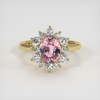 2.54 Ct. Pink Sapphire Ring, 14K Yellow Gold 1