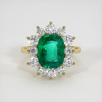 4.49 Ct. Emerald Ring, 18K Yellow Gold 1