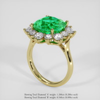 6.56 Ct. Emerald Ring, 18K Yellow Gold 2