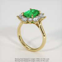 2.63 Ct. Emerald Ring, 18K Yellow Gold 2