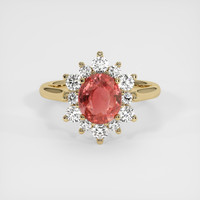 2.06 Ct. Padparadscha Sapphire Ring, 18K Yellow Gold 1