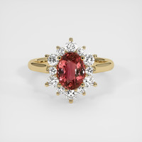 1.52 Ct. Padparadscha Sapphire Ring, 18K Yellow Gold 1