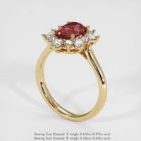 1.52 Ct. Padparadscha Sapphire Ring, 18K Yellow Gold 2