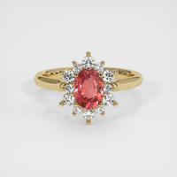 1.04 Ct. Padparadscha Sapphire Ring, 18K Yellow Gold 1