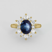 1.79 Ct. Blue Sapphire Ring, 18K Yellow Gold 1