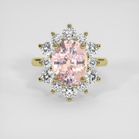 4.13 Ct. Padparadscha Sapphire Ring, 18K Yellow Gold 1