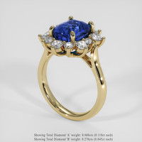 4.52 Ct. Blue Sapphire Ring, 18K Yellow Gold 2