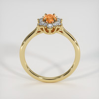 0.45 Ct. Padparadscha Sapphire Ring, 18K Yellow Gold 3