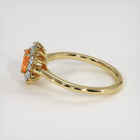 0.45 Ct. Padparadscha Sapphire Ring, 18K Yellow Gold 4