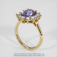 3.10 Ct. Purple Sapphire Ring, 18K Yellow Gold 2