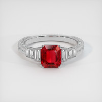 1.26 Ct. Ruby Ring, Platinum 950 1