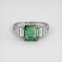 4.07 Ct. Bluish Green Sapphire Ring, Platinum 950 1