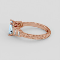 0.95 Ct. Blue Aquamarine Ring, 18K Rose Gold 4