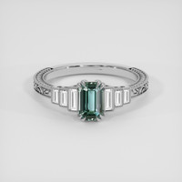 1.11 Ct. Bluish Green Sapphire Ring, Silver 1