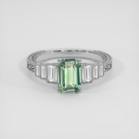 1.53 Ct. Bluish Green Sapphire Ring, Silver 1