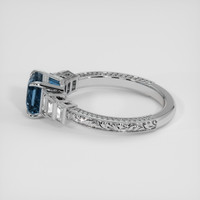 1.62 Ct. Greenish Blue Sapphire Ring, 10K White Gold 4