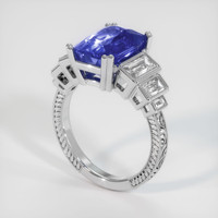 5.38 Ct. Blue Sapphire Ring, 14K White Gold 2