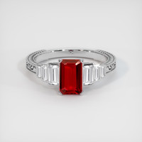 1.04 Ct. Ruby Ring, 14K White Gold 1