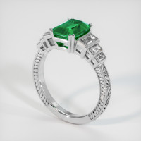 1.43 Ct. Emerald Ring, 18K White Gold 2