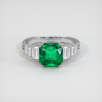2.10 Ct. Emerald Ring, 18K White Gold 1